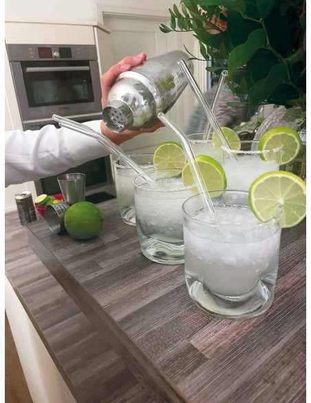 Juego de pajitas de vidrio DRINK TOGETHER