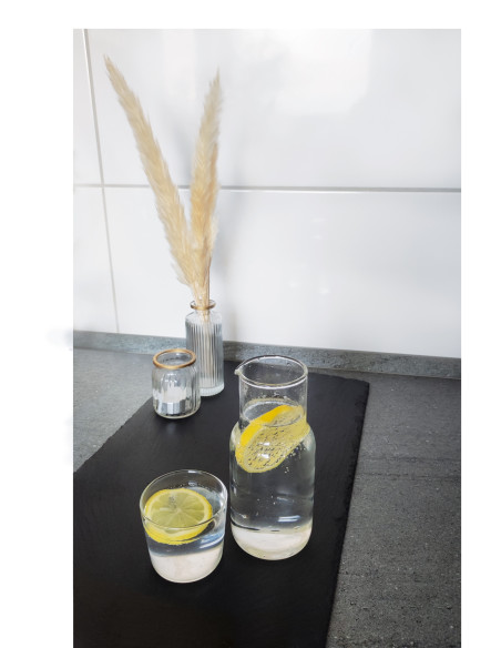 Jarra de vidrio con vaso de cristal CALMY