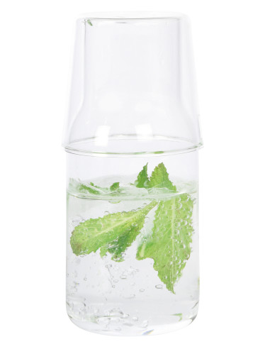 Jarra de vidrio con vaso de cristal CALMY