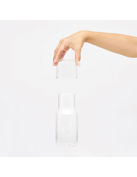 Jarra de vidrio con vaso de cristal CALMY
