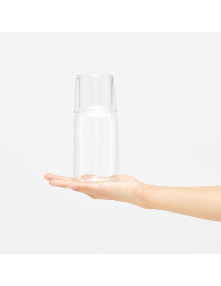 Jarra de vidrio con vaso de cristal CALMY