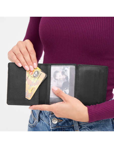 Cartera de piel para tarjetas de crédito WALL STREET