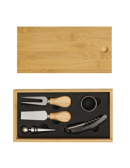 Set de vino y queso BAMBOO WINE