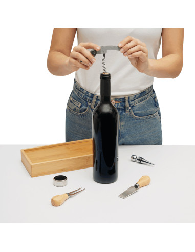 Set de vino y queso BAMBOO WINE