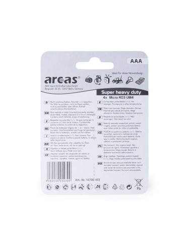 Blister 4 Pilas 1,5V AAA/ R03