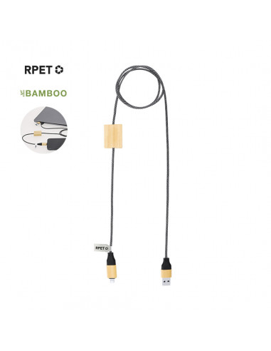 Cable Cargador Segers 60W en RPET y Bambú