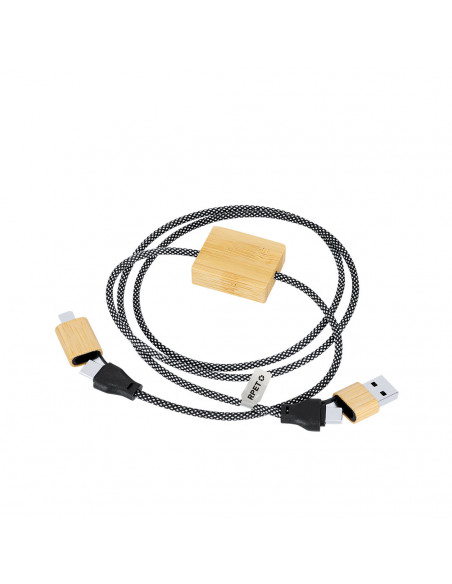 Cable Cargador Segers 60W en RPET y Bambú