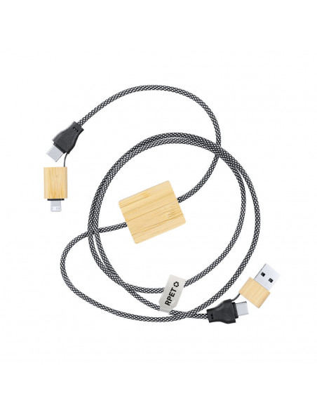 Cable Cargador Segers 60W en RPET y Bambú