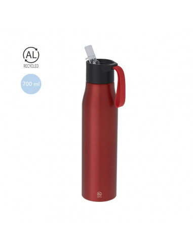 Bidón en Aluminio Reciclado 700 ml con Pajita Thorup