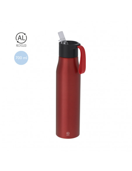 Bidón en Aluminio Reciclado 700 ml con Pajita Thorup