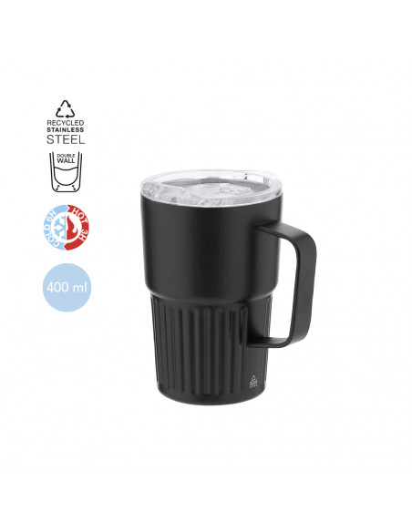 Taza Térmica Finbar en Acero Inox Reciclado 400 ml