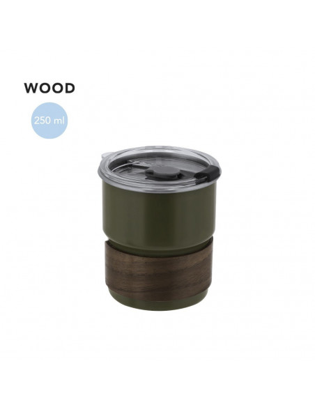 Vaso Gasking de acero inoxidable y madera con tapa hermética