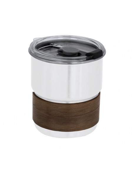 Vaso Gasking de acero inoxidable y madera con tapa hermética