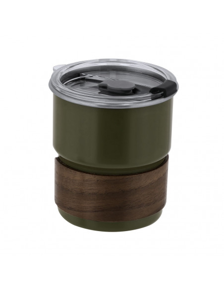 Vaso Gasking de acero inoxidable y madera con tapa hermética