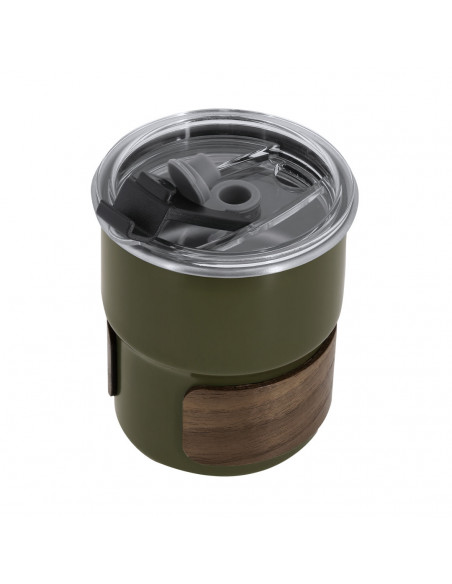 Vaso Gasking de acero inoxidable y madera con tapa hermética