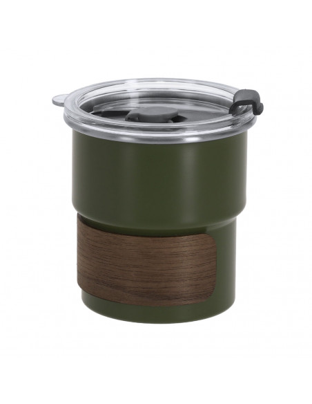 Vaso Gasking de acero inoxidable y madera con tapa hermética