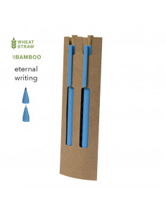 Set Okafor con bolígrafo y lápiz eterno en bambú y caña...