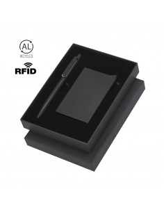 Set Randolph con bolígrafo y tarjetero en Aluminio Reciclado