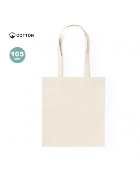 100 Bolsas Asas Largas Algodón con Grabación a 1 color