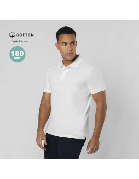 Polo Adulto Blanco Charles de Algodón 180 g/m2