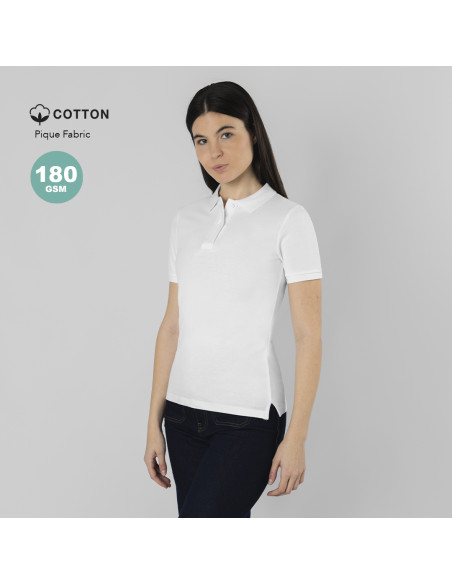 Polo Mujer Blanco Charles en Algodón Piqué