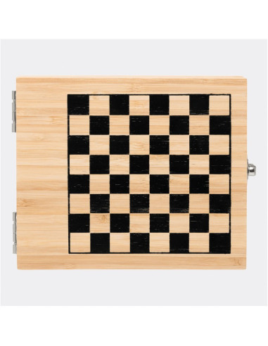 Set de vino BAMBOO CHESS con juego de ajedrez