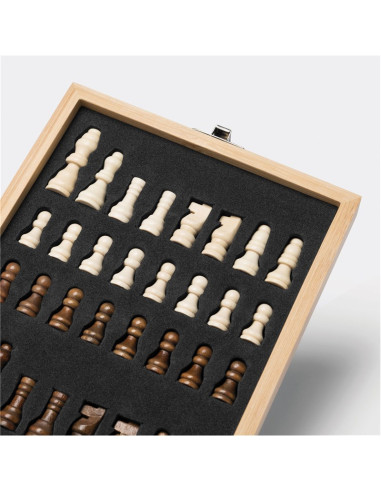 Set de vino BAMBOO CHESS con juego de ajedrez