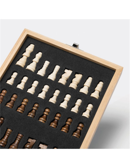 Set de vino BAMBOO CHESS con juego de ajedrez