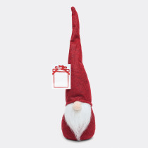 Gnomo navideño de fieltro con sombrero puntiagudo HANS rojo