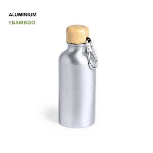 Bidón Publicitario de 400 ml. en Aluminio con Tapón de Bambú