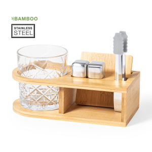 Set de Whisky Personalizable con Soporte en Bambú