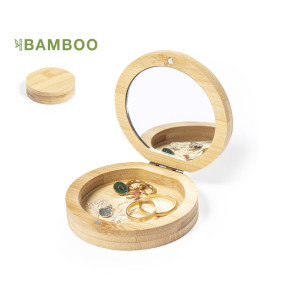 Joyero Publicitario Personalizable de Bambú con Espejo